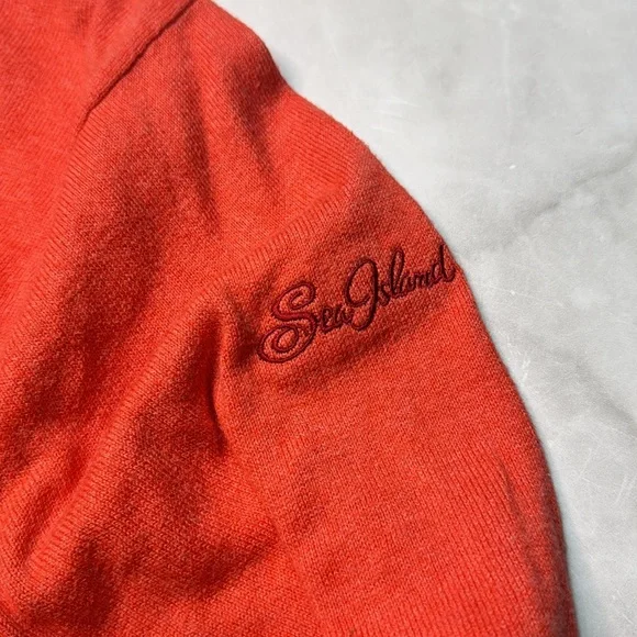 Peter Millar Cashmere Blend Coral V-Neck Sweater Sea Island - Picture 2 of 4